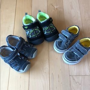 Set of 3 boys shoes. Circle, Pediped, and OshKosh